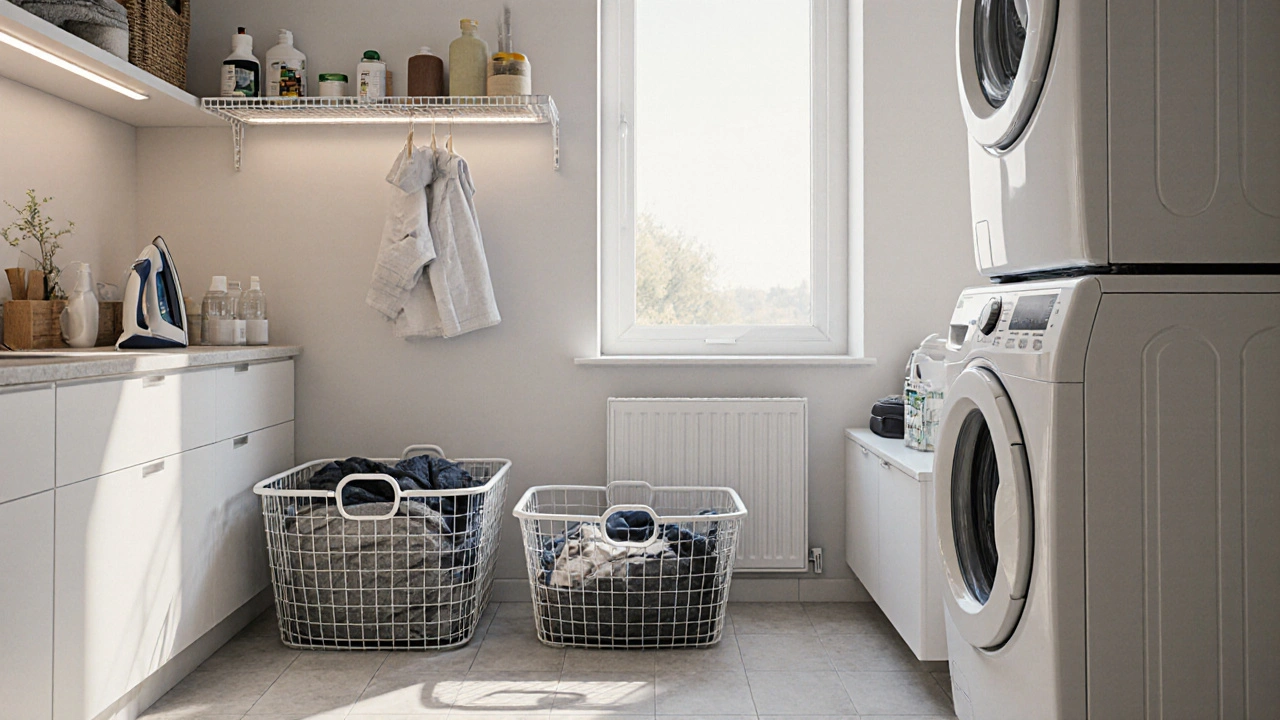 Prádelna v domácnosti: jak správně vybrat koše, sušení a úložné prostory