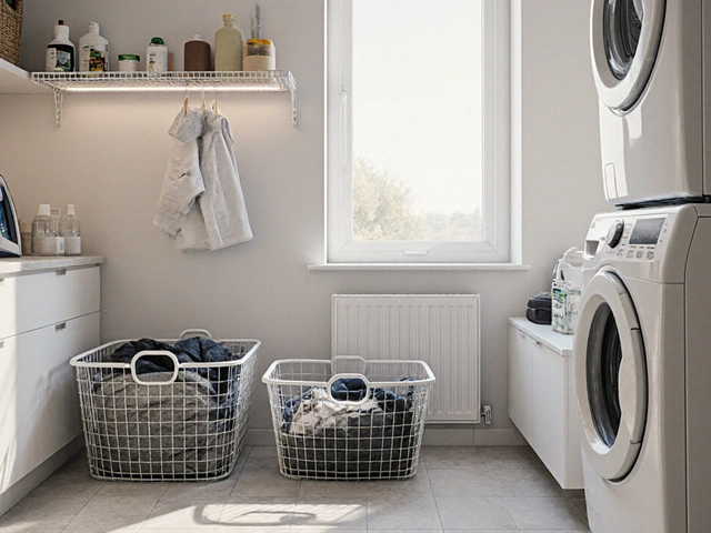 Prádelna v domácnosti: jak správně vybrat koše, sušení a úložné prostory