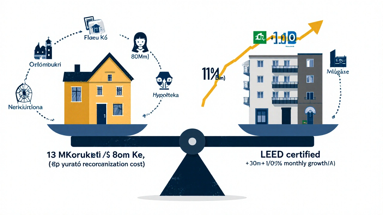 Váha s bytem v Praze s náklady na rekonstrukci a bytem v Brně s výhodami metra a nízkých nákladů na energii.