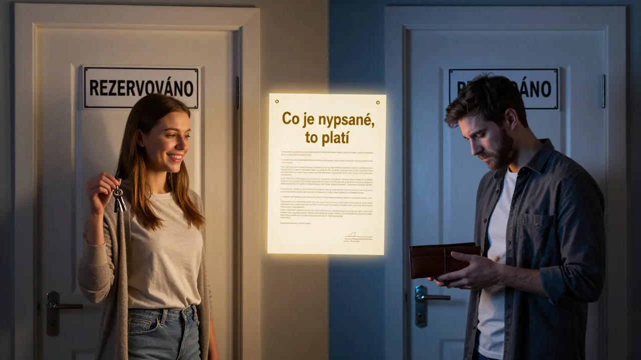 Dvě strany jedné transakce: úspěch a ztráta oddělené smlouvou jako přechodem.