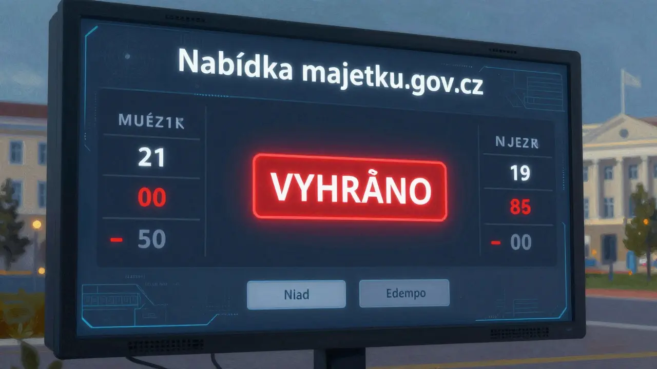 Elektronická aukce veřejného majetku na online portálu v České republice.