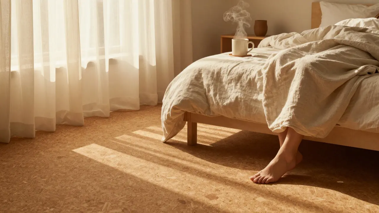 Korek v ložnici: tichý a teplý povrch pro klidný spánek