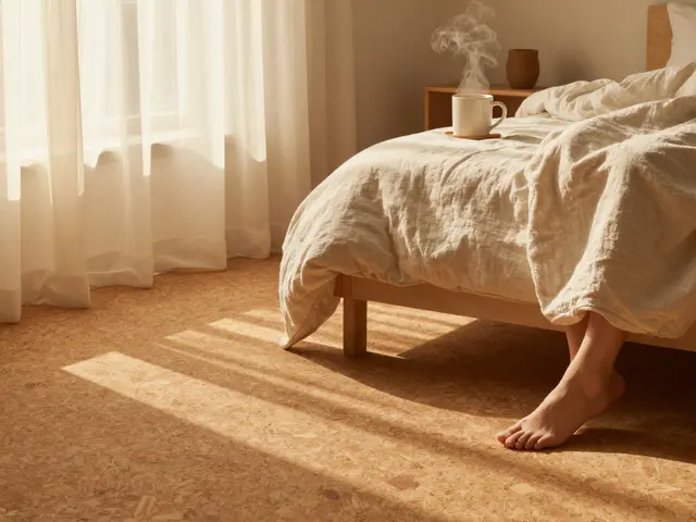 Korek v ložnici: tichý a teplý povrch pro klidný spánek