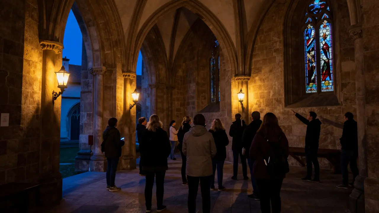 Večerní prohlídka kostela s 45 návštěvníky v tajemném osvětlení