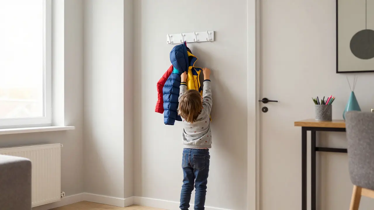 Bezpečné háčky v dětské výšce: Jak je správně nainstalovat v předsíni