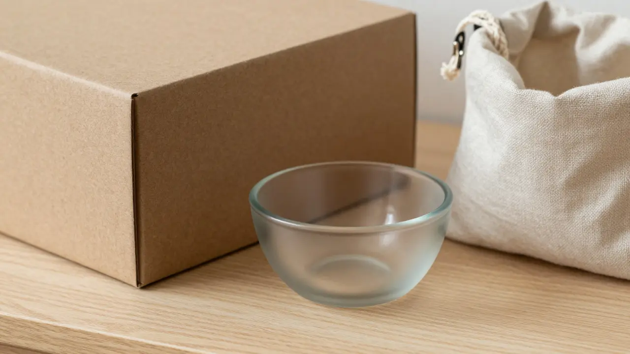 Detailní záběr na úložné boxy z přírodních materiálů