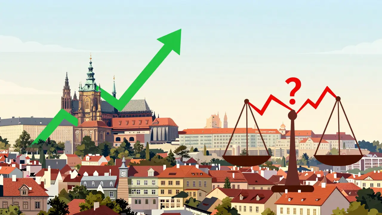 Srovnání stability Prahy a rizika menších měst